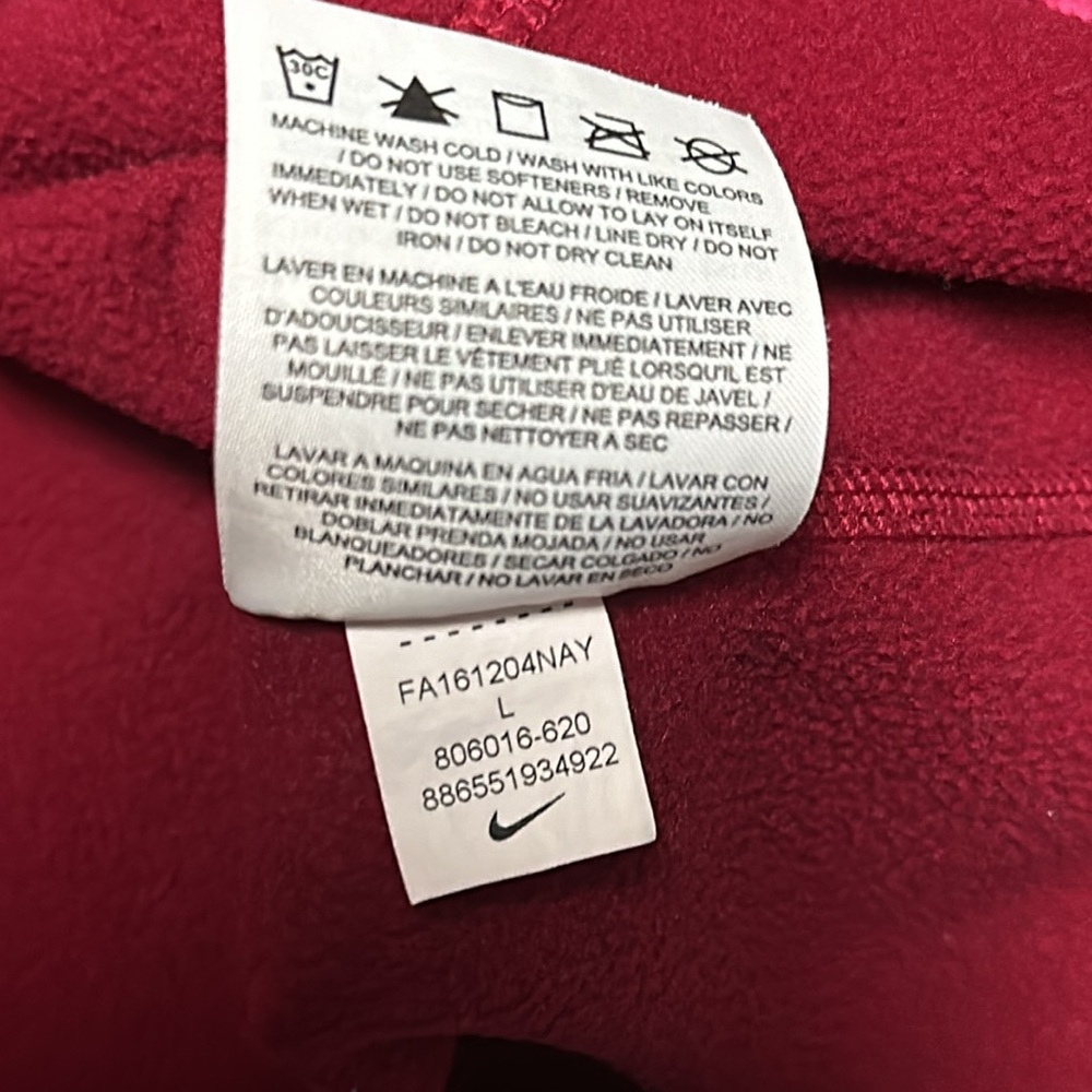 Nike girls red, black and hot pink swoosh hoodie, girls large - Picture 6 of 6